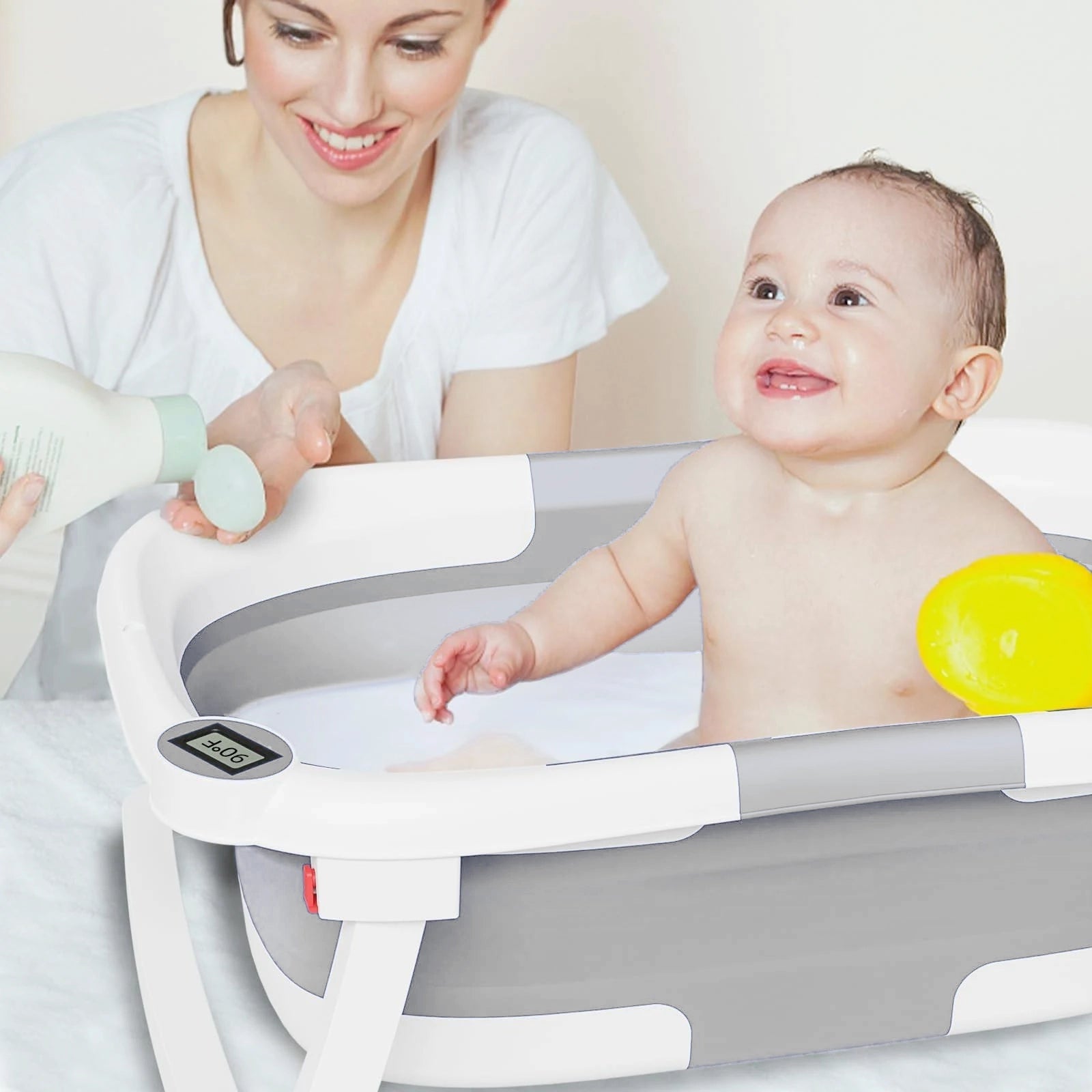 Collapsible Baby BathTub With Thermometer For Babies