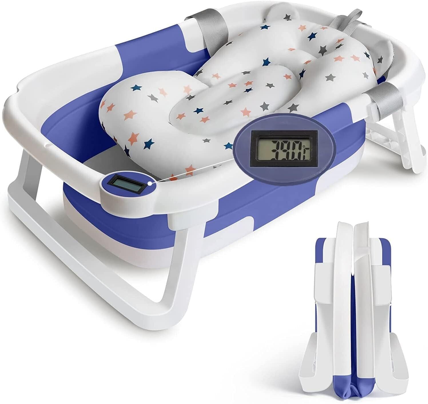 Blue Baby bath Tub With Thermometer