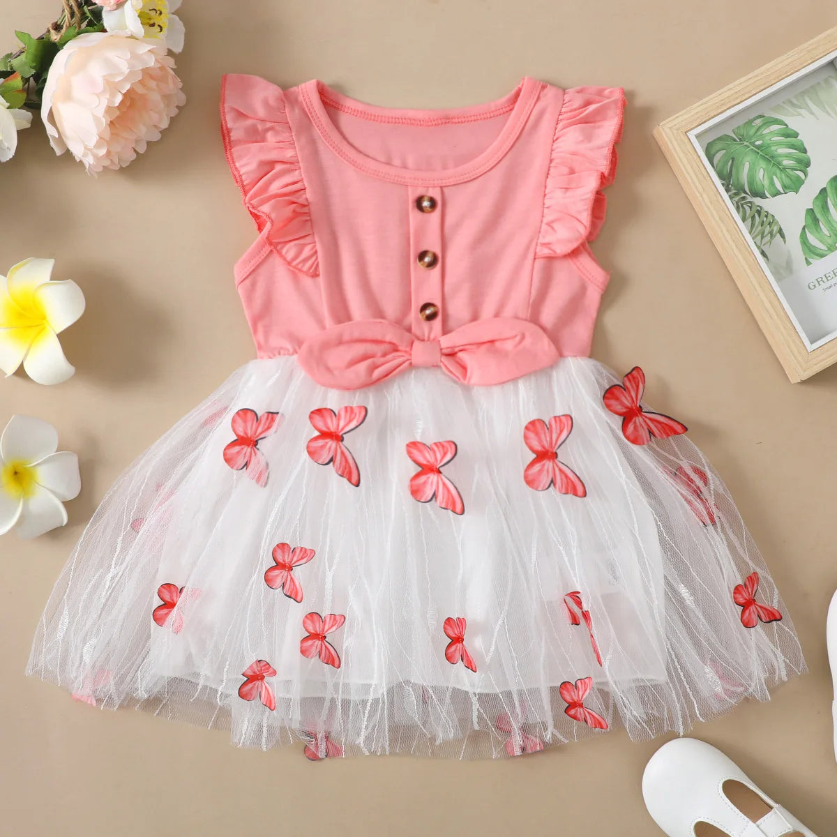Butterfly Girls Tutu Party Dress For Toddlers