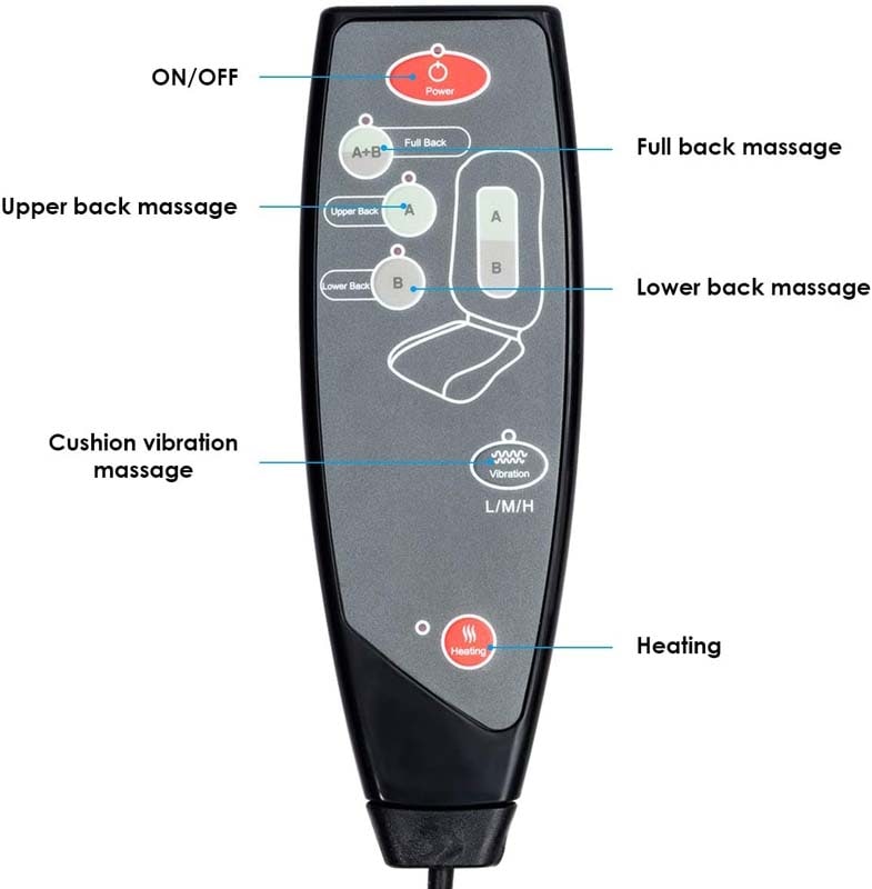 Shiatsu Back Massager with Heat, Full Back & Hip Muscle Pain Relief, Massage Seat Cushion for Stress Relief