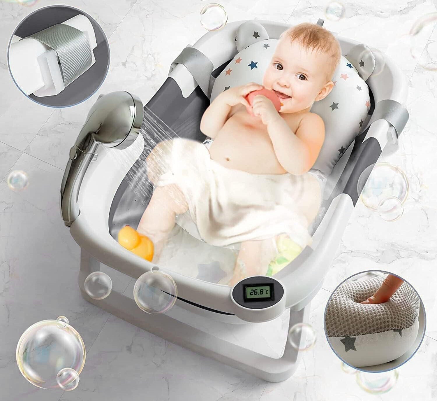 Baby bath sales tub with temperature