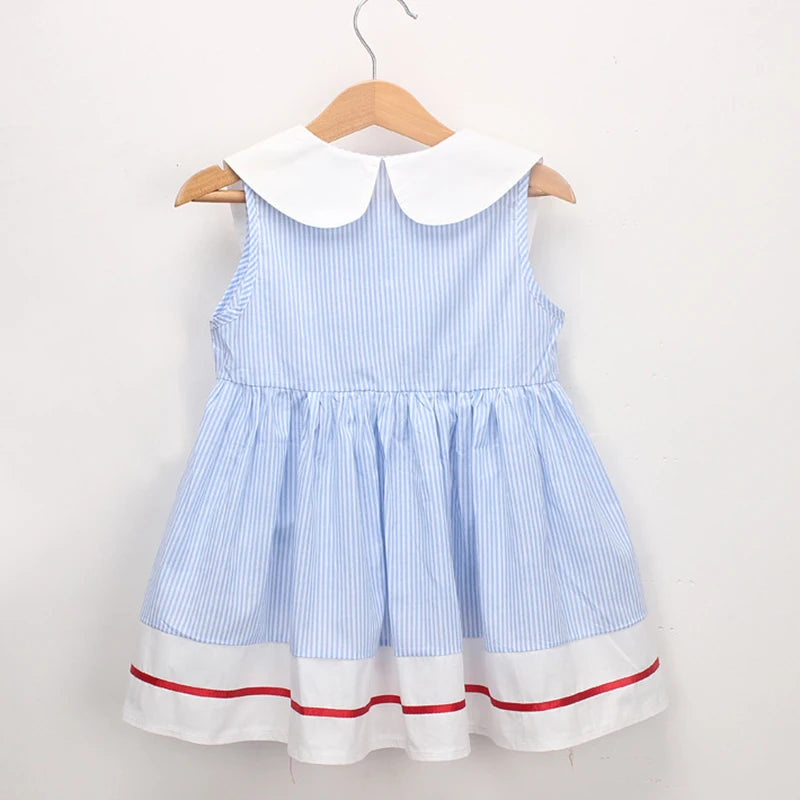 Charming Summer Cherry Striped Dress for Toddlers
