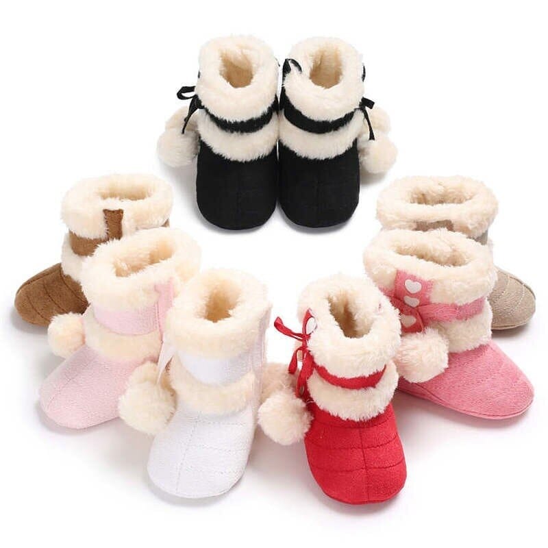 Winter Snow Baby Boots with Warm Fluff Balls - RoniCorn