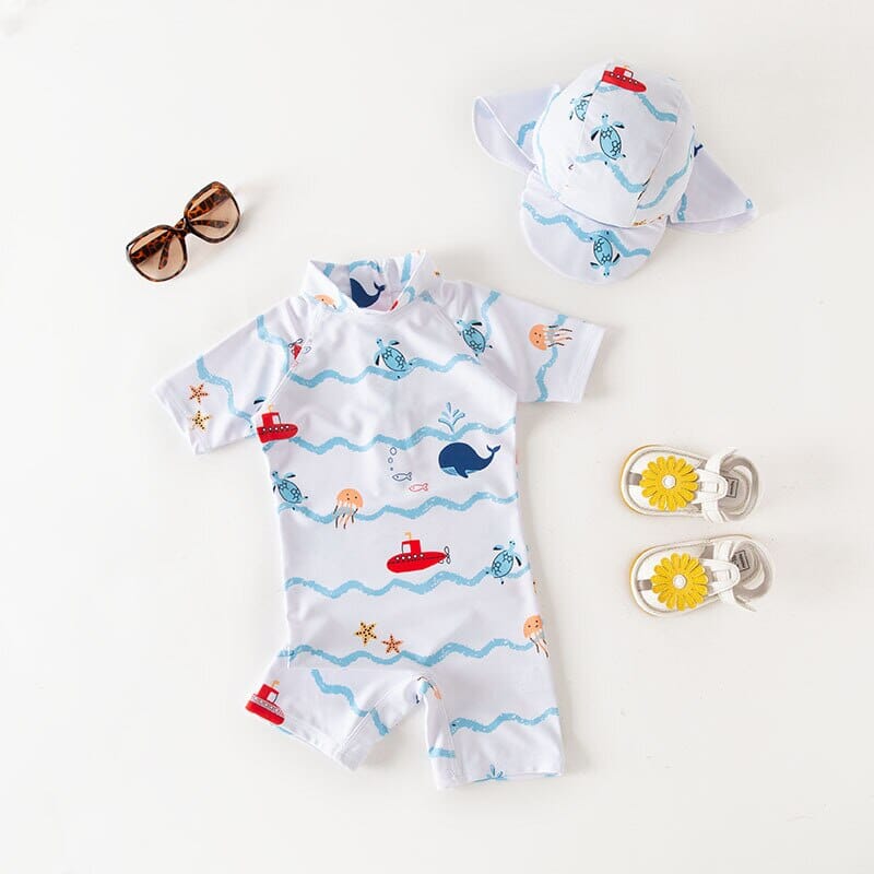 Baby Girls Cartoon Print Swimsuit - RoniCorn