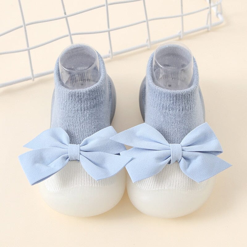 Bow-Adorned Baby Sock Shoes for First Walkers - RoniCorn