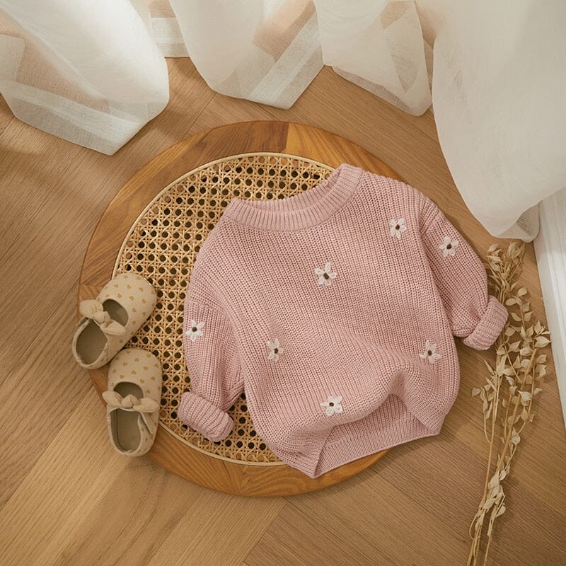 Flower Long-Sleeve Baby Knitwear Pullover - RoniCorn