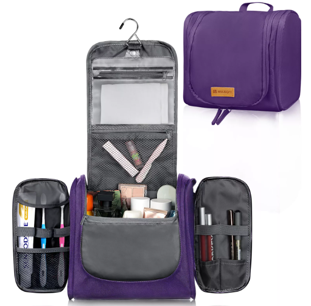 Hanging Toiletry Bag - Travel Makeup Bag and Cosmetic Organizer