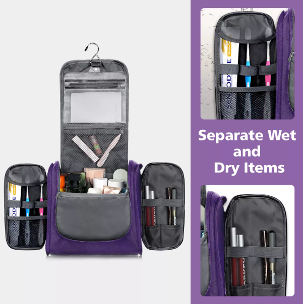 Hanging Toiletry Bag - Travel Makeup Bag and Cosmetic Organizer