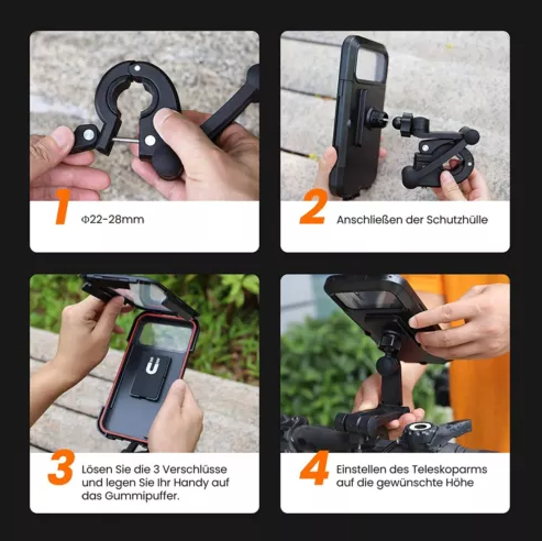 Waterproof Bicycle Motorbike Phone Mount Holder