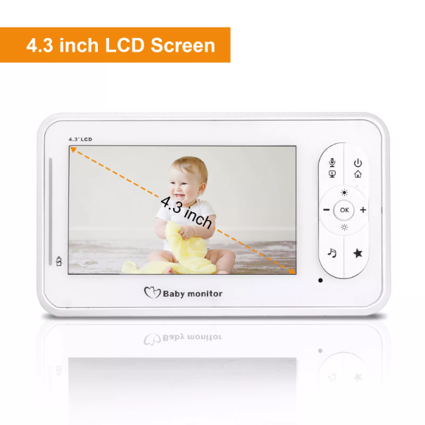 4.3-Inch Video Baby Monitor with Night Vision, Lullabies, 2-Way Talk, and Camera Display