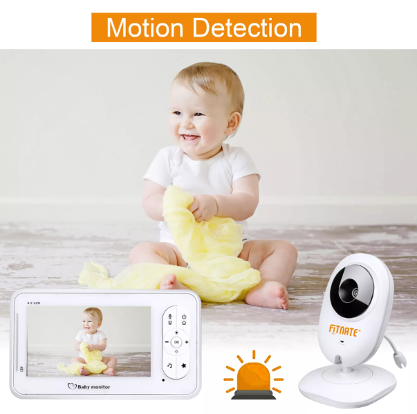 4.3-Inch Video Baby Monitor with Night Vision, Lullabies, 2-Way Talk, and Camera Display