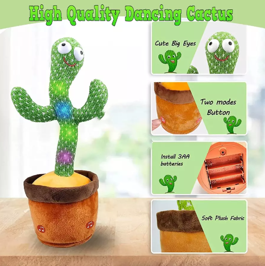 Kids Talking Dancing Cactus Toy