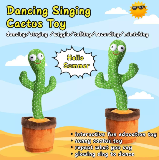 Kids Talking Dancing Cactus Toy