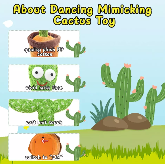 Kids Talking Dancing Cactus Toy