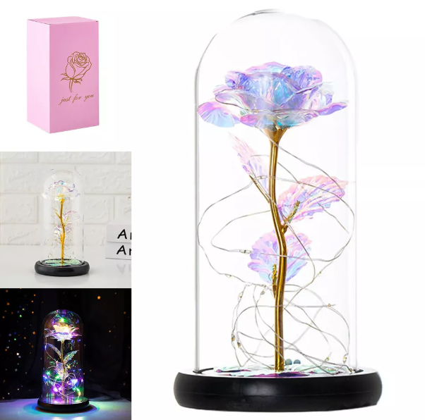 Enchanted Galaxy Rose In Glass