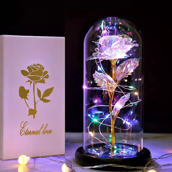 Enchanted Galaxy Rose In Glass