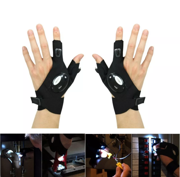 LED Flashlight Gloves (1 Pair)