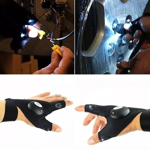 LED Flashlight Gloves (1 Pair)