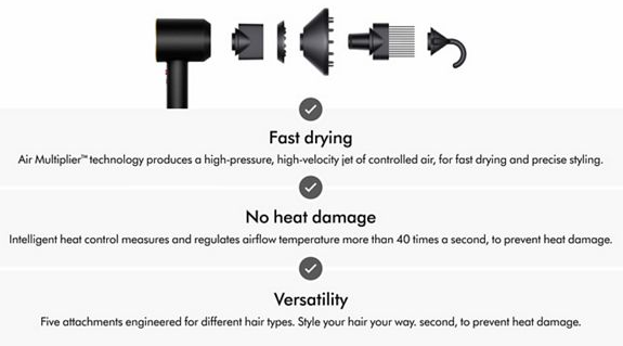 Dyson Supersonic™ hair dryer (Onyx Black/Gold) -Open Box