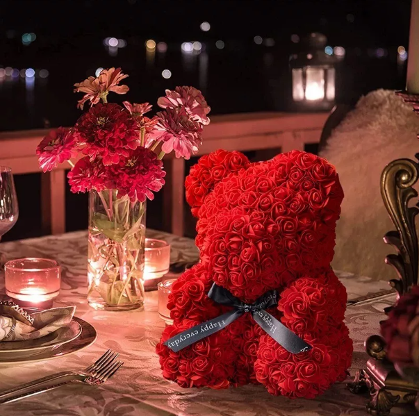 Lovely Rose Flower Teddy Bear