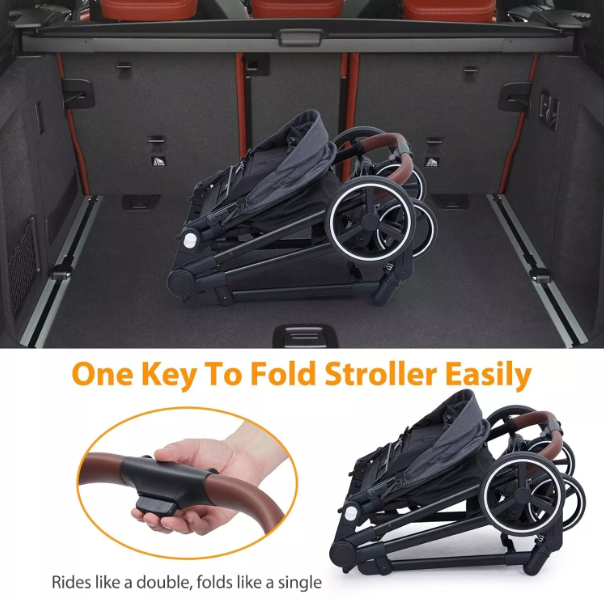 Foldable Double Infant Stroller For Twins