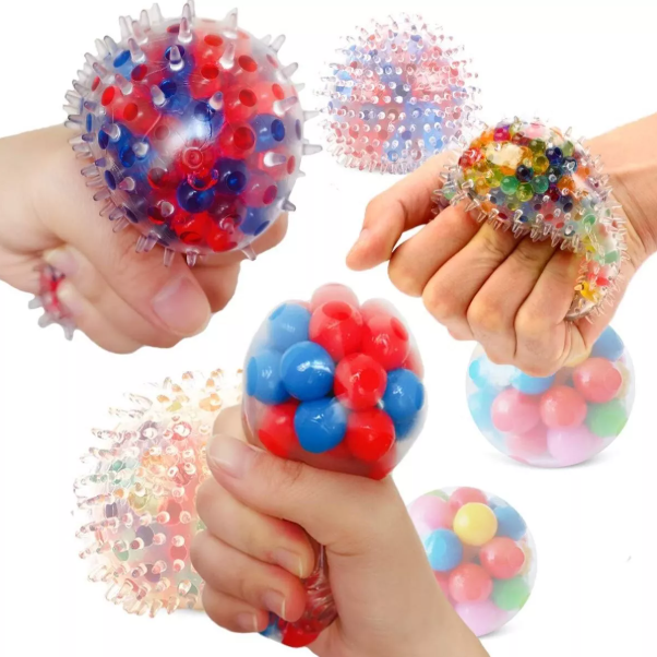 4 Pack Stress Relief Squishy Ball Toys