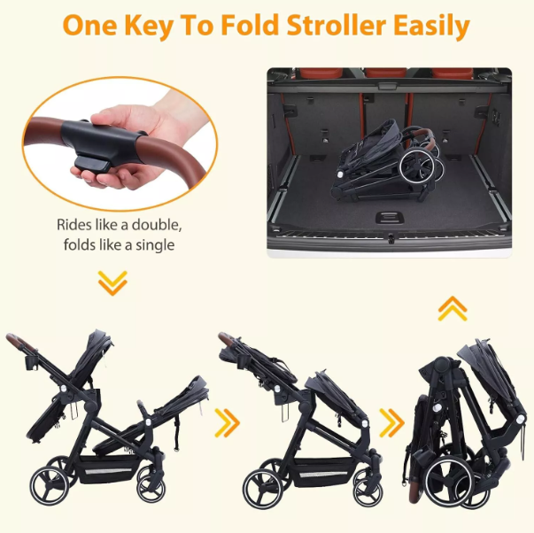 Foldable Double Infant Stroller For Twins