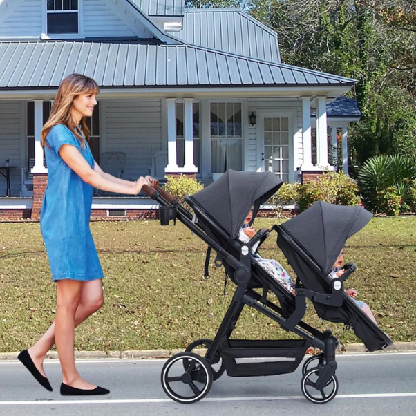 Foldable Double Infant Stroller For Twins