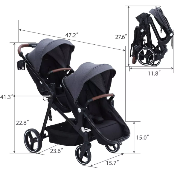 Foldable Double Infant Stroller For Twins