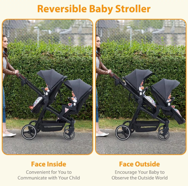 Foldable Double Infant Stroller For Twins