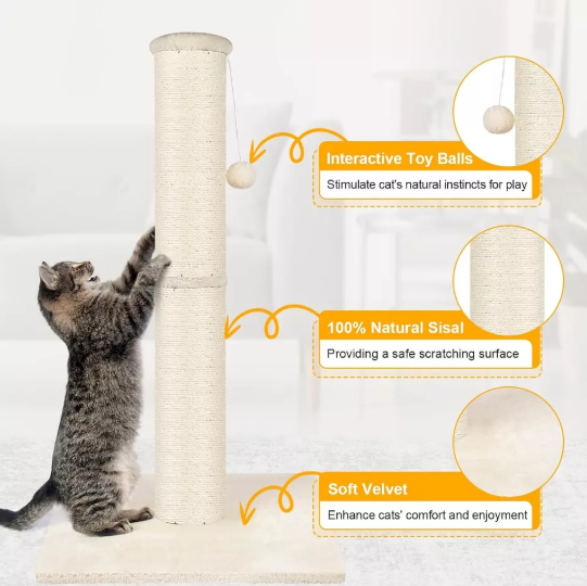 Cat Scratching Post for Cats - Prevent Furniture Scratches with Durable Scratch Pole