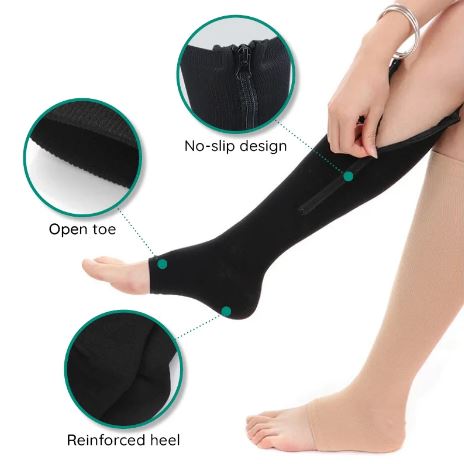 Zippered Compression Support Socks