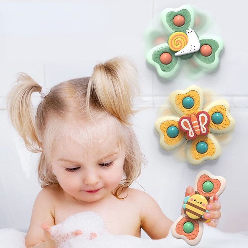 3 PCs Baby Bath Toy Set Spinner Rattles - RoniCorn