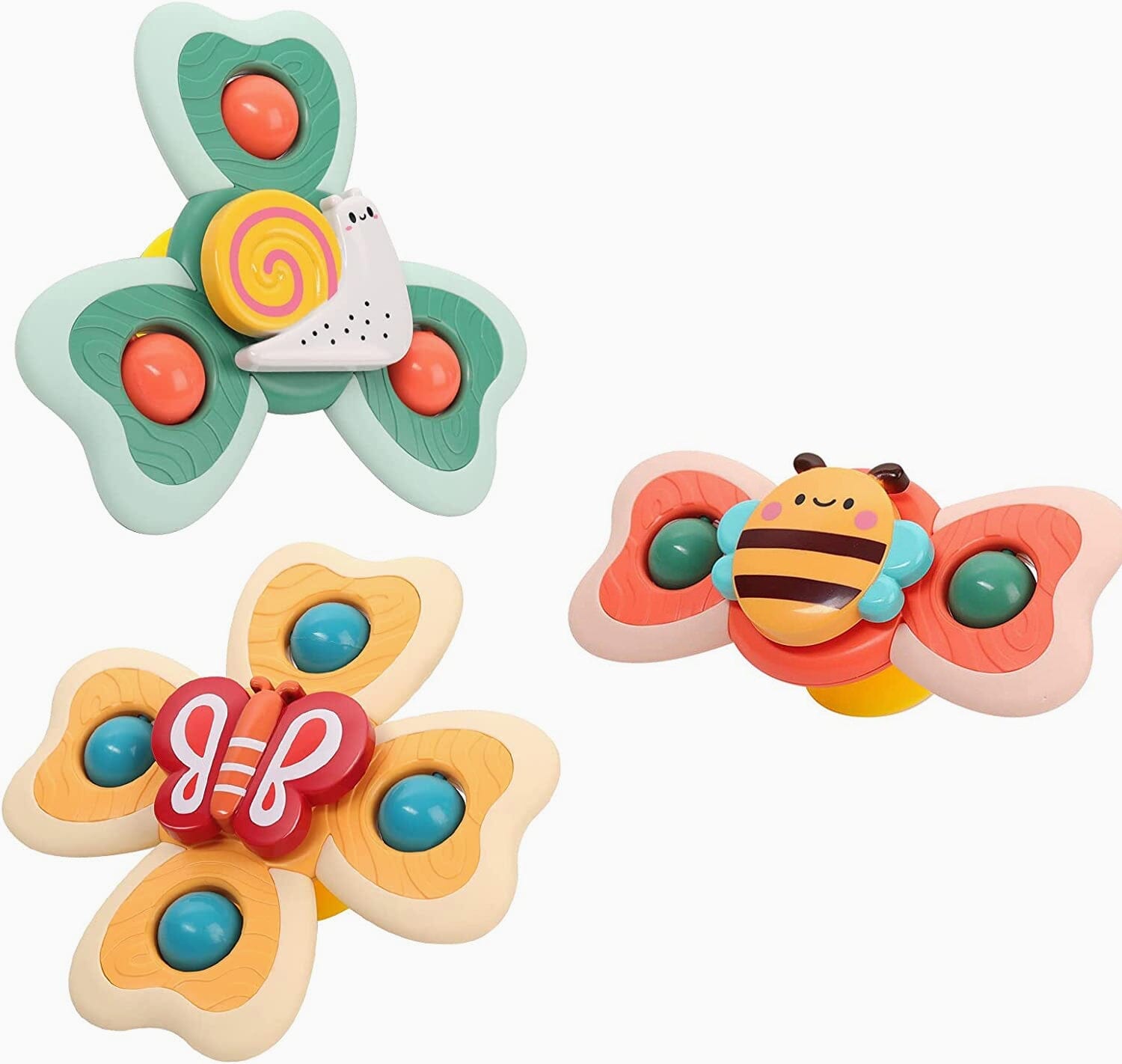 3 PCs Baby Bath Toy Set Spinner Rattles - RoniCorn