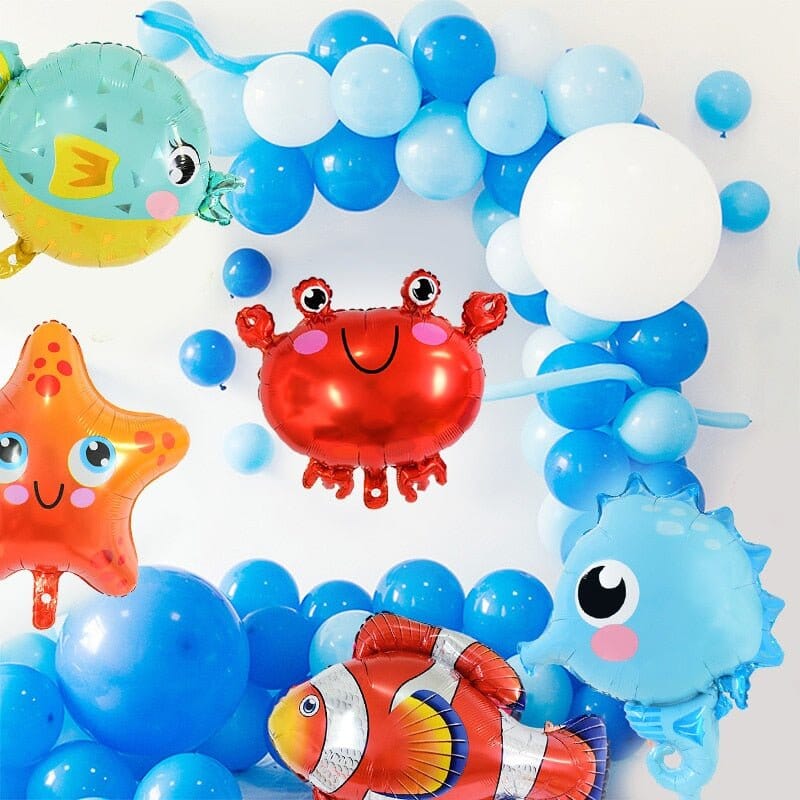 5-Pack Ocean Fiesta: Seahorse & Ocean World Foil Balloons - RoniCorn