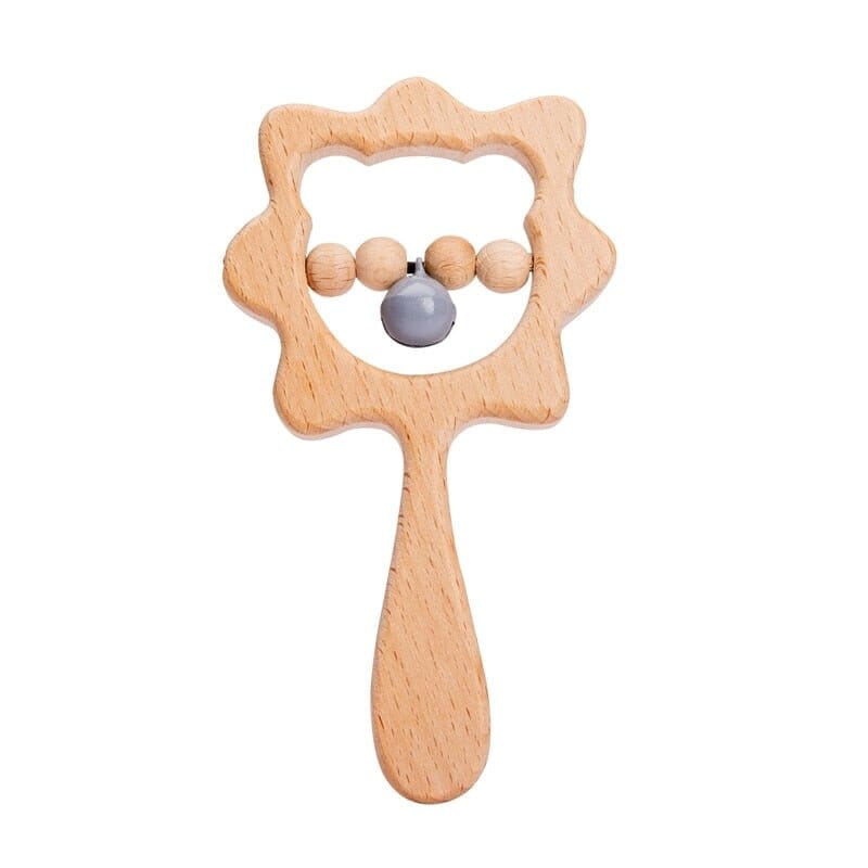 Beech Wood Baby Rattle and Teething Ring - RoniCorn