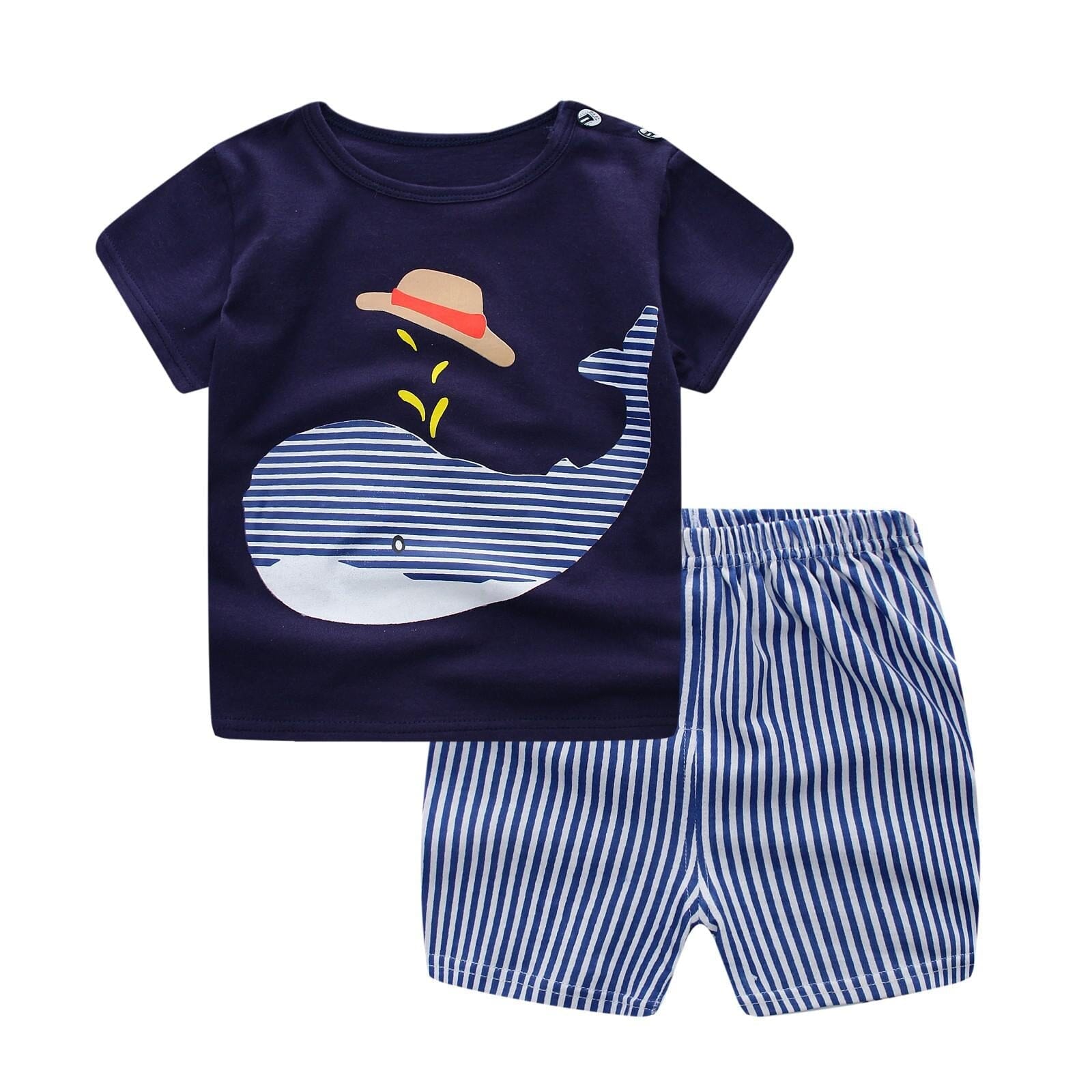 Cotton Leisure Set for Baby Boys: T-shirt + Shorts - RoniCorn