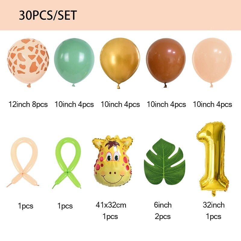 Jungle Safari Adventure: Animal & Number Balloons Kit - RoniCorn