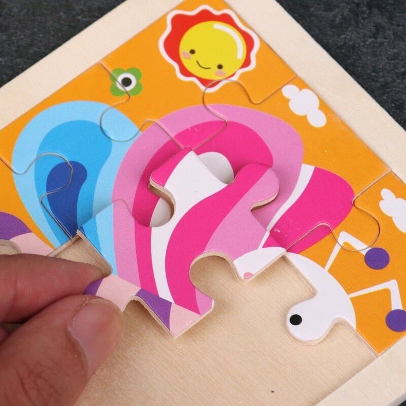 Kids Wooden Puzzle - Cartoon Animal - RoniCorn