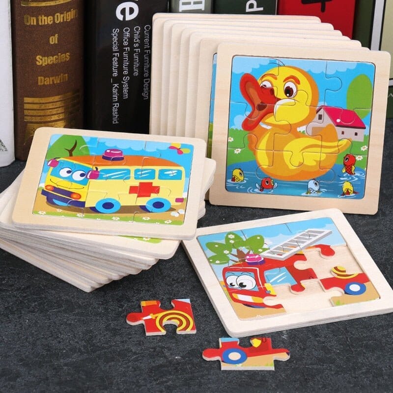 Kids Wooden Puzzle - Cartoon Animal - RoniCorn