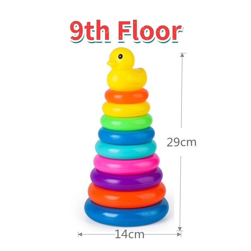 Rainbow Duck Stacking Ring Tower - RoniCorn