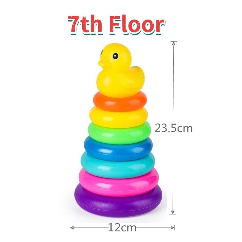 Rainbow Duck Stacking Ring Tower - RoniCorn