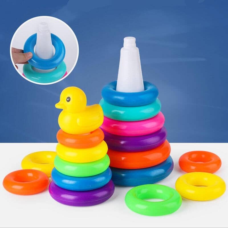 Rainbow Duck Stacking Ring Tower - RoniCorn