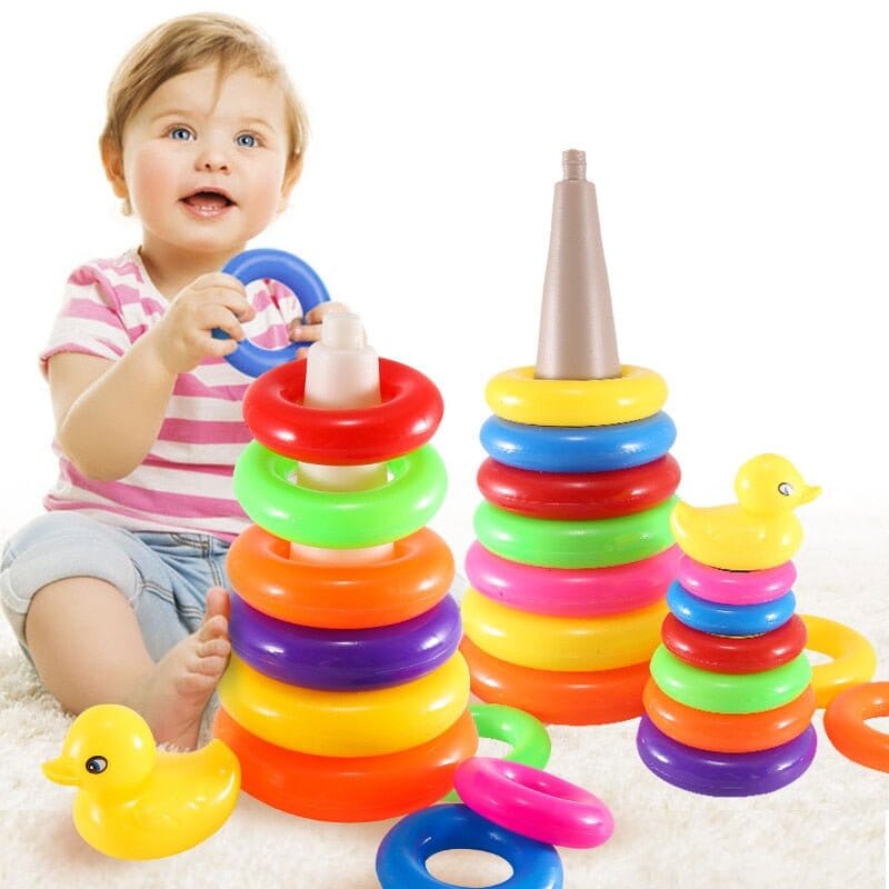 Rainbow Duck Stacking Ring Tower - RoniCorn