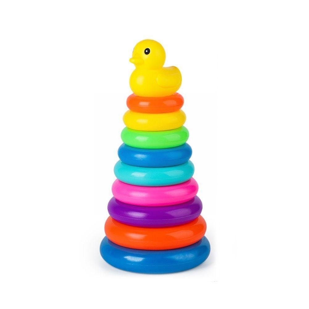 Rainbow Duck Stacking Ring Tower - RoniCorn