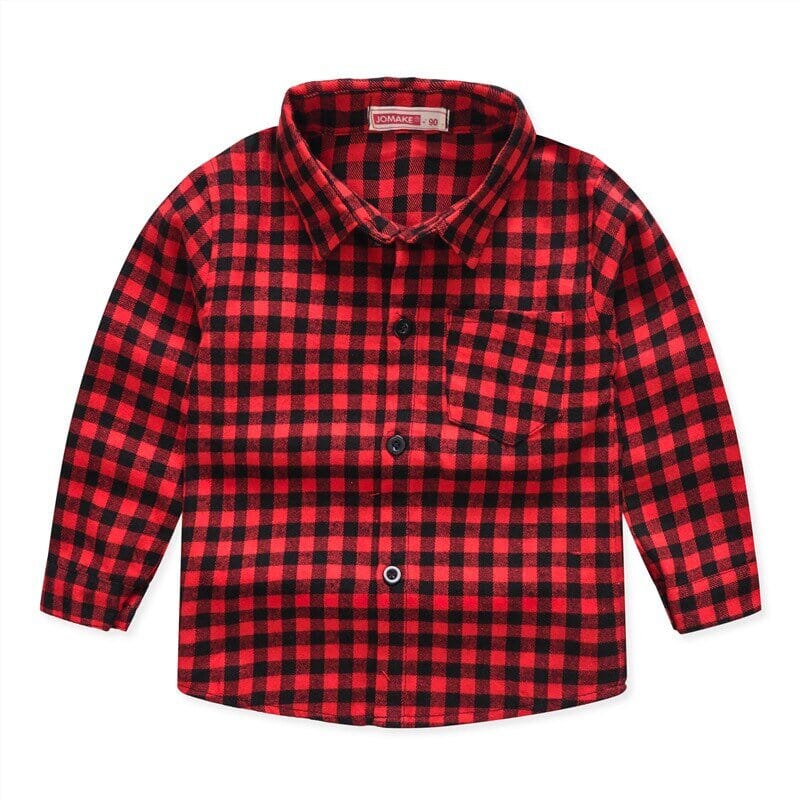 Children's Shirt: Long Sleeve Checkered Coat for Boys - RoniCorn