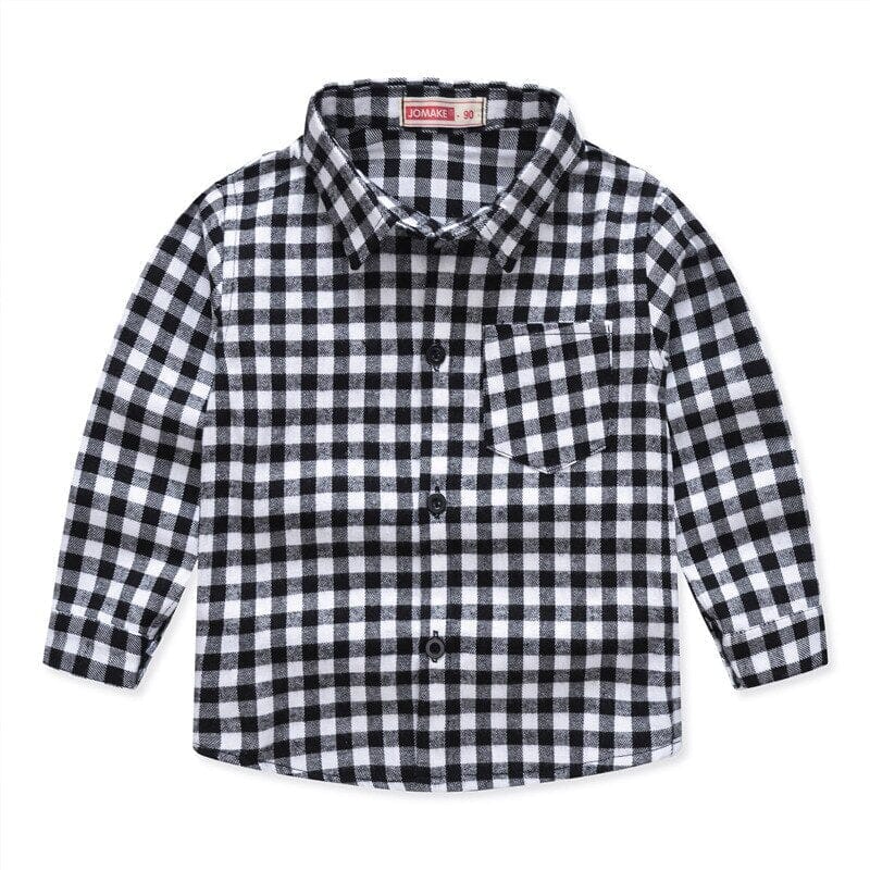 Children's Shirt: Long Sleeve Checkered Coat for Boys - RoniCorn