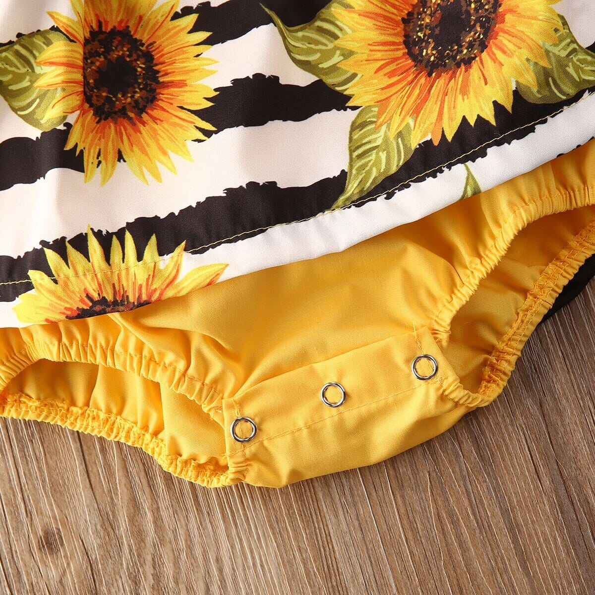 Sunflower Lace Ruffle Romper & Headband Set for Newborn Girls - RoniCorn